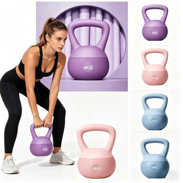 6KG Leise Kettlebell mit rutschfestem integriertem Griff (Handgelenkschoner optional). Die weiche Gummibeschichtung reduziert Geräusche beim Fallenlassen und schützt Böden. Ein Fitnessgerät für Zuhause für Männer und Frauen zum Training von Gesäß, Beinen und Rumpfmuskulatur.