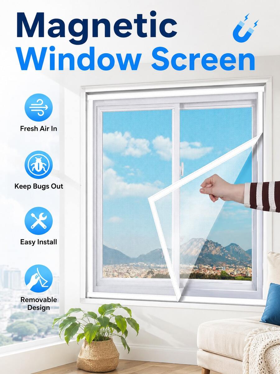 1pc Premium Self-Adhesive Fine Mesh Mosquito Net, Effective Insect Protection And Breathable, Washable, Tear-Resistant, Reusable, Suitable For Homeowners And Tenants As Fly Screen, Easy Installation Without Tools, Trimmable, Insect Screen, Suitable For Bedroom, Kitchen, Balcony, Office And Other Indoor Spaces, Window Protection Accessory, Home Decor Product