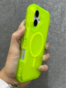 1件可愛透明漸層磁吸無線充電手機殼，適用於 iPhone 17 Air 16 15 14 13 12 11 Pro Max Plus，軟矽膠背蓋，糖果色 - 綠色 - 查看 1