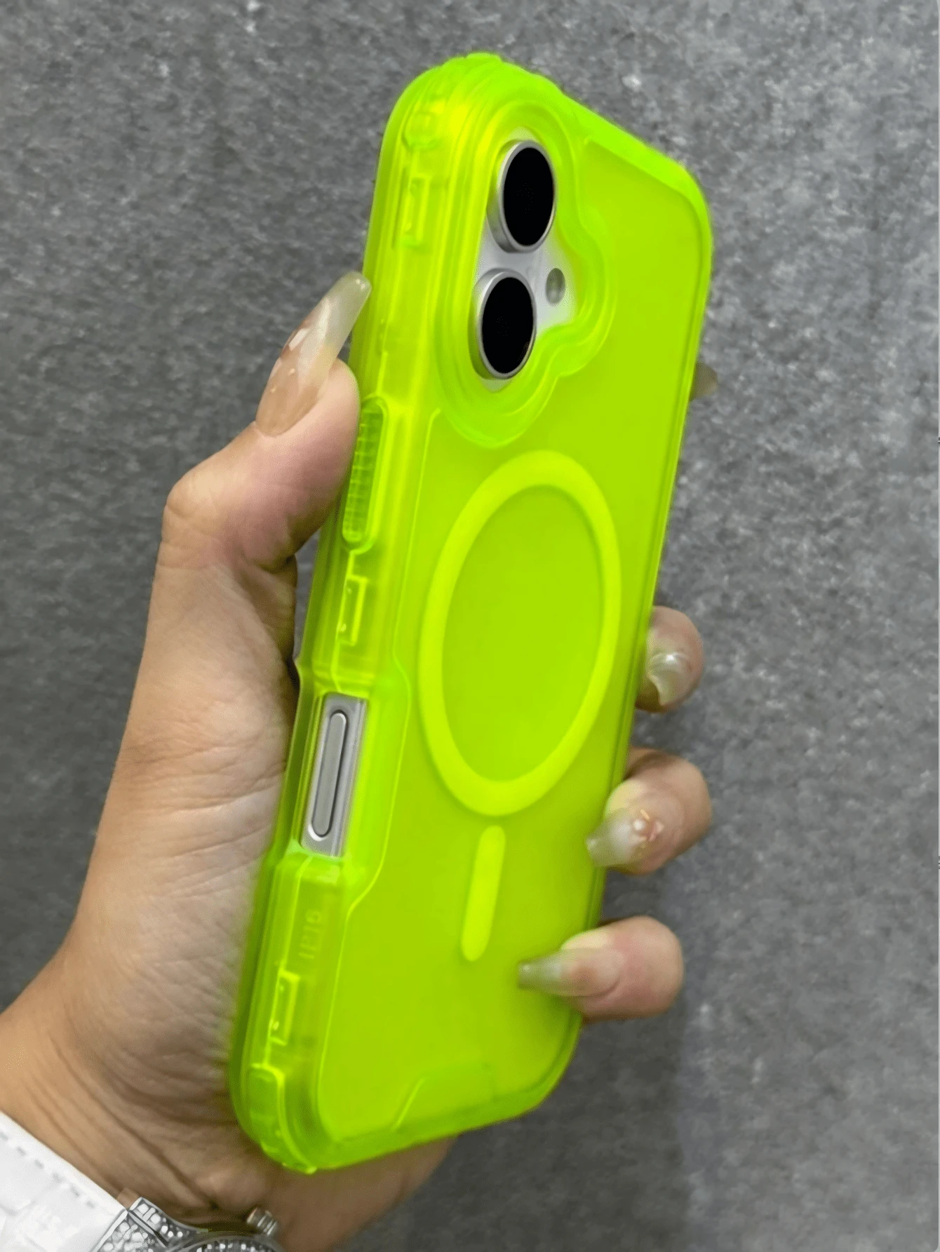 1件可愛透明漸層磁吸無線充電手機殼，適用於 iPhone 17 Air 16 15 14 13 12 11 Pro Max Plus，軟矽膠背蓋，糖果色 - 綠色 - 查看 1