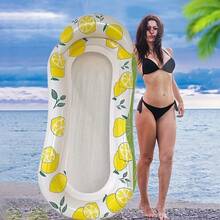 Inflatable Mesh Pool Float With Headrest, Comfortable Adult Lounge Chair Raft, Large Floating Mat For Pool, Lake And Ocean, Quick-Dry Cool Sunbathing Pad, Durable Mesh Design, Lemon Yellow - Multicolor - View 1