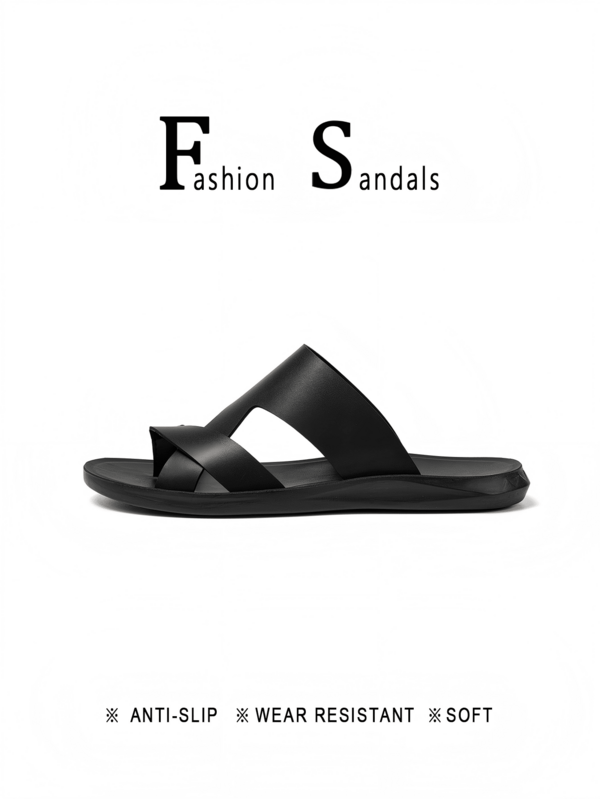 New Men's Versatile Toe-Post Cross-Strap Slide Sandals For Daily Beach Casual Wear