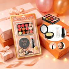 Kids Pretend Makeup Kit For Girls,  Liquid & Powder Free Play Makeup Toy Set, Birthday Christmas Halloween Gift For Little Girls Age 3+ - Baby Blue - View 7