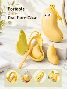 Alat Penyimpanan Perawatan Mulut Berbentuk Pisang, Mini Portabel "2-in-1". Kantong Pasta Gigi Silikon Terintegrasi, Dapat Menyimpan Pasta Gigi, Dengan Desain Tali Tarik, Praktis Untuk Menguras dan Menggantung, Cocok Untuk Perjalanan Bisnis dan Wisata, Dapat Juga Digunakan Sebagai Kotak Penyimpanan Kosmetik Portabel di Kamar Tidur. - MultiWarna - View 2