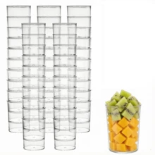 20pcs/50pcs Dessert Cups, 3.3oz 100ml Dessert Cups With Spoons And Lids, Plastic Dessert Bowls, Reusable Plastic Rectangular Dessert Cups, Mini Serving Trays, Cake Molds, Suitable For Desserts, Pudding, Mousse, Picnic, Party - Transparent - View 15