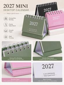 1PC Simple 2027 Desk Calendar,Macaron Color Creative Flip Cover Design For Daily Schedule Planning, A Must-Have Desktop Decoration, Essential For Study And Office Use - Single Piece - View 4