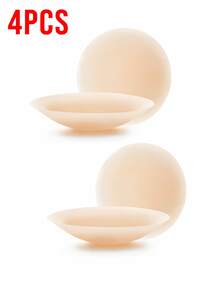 4PCS Self-Adhesive Silicone Nipple Covers, Invisible Ultra Thin Pasties, Reusable Breast Petals For Dress Swimwear Wedding Outfits - Multicolor - View 9
