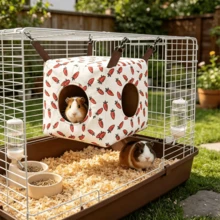 Small Animal Hideaway& Hammock, Cozy House For Small Pets,Washable Pet Cave& Hideout Corner, Hanging Hammock Hideout Bed, Cage Accessories For Guinea, Hamster, Rat, Glider, Squirrel, Ferret, Kitten, Squirrel, Chinchilla - A - View 14