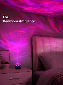 1 pieza [Lámpara de proyección de ondas de agua] Luz nocturna de atmósfera de olas oceánicas de colores, lámpara decorativa de escritorio con control remoto | Adecuada para dormitorio, mesita de noche, sala de estar, baño | Alimentada por USB - Auroras boreales - Ver 9