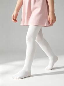6 Pairs Girls Solid Color Knitted Tights, Soft Breathable Earth Tone Full Foot Leggings, High Elasticity All-Match Style Tights For Kids, Versatile Princess Dress Underwear For Spring And Autumn - Multicolor - View 8