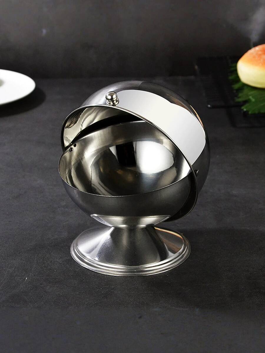 1 Pc Silver Stainless Steel Kitchen Spherical Sugar Cup Seasoning Bottle Jar Ice Cubes Milk Sugar Storage Jar Kitchen Small Tools Kitchen Accessories Storage Sugar Bowl Sliver Ball Shape Candy Jar Suitable Household Kitchen Storage Organizer - one-size - View 1