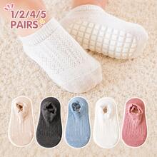 1/2/4/5 Paar Baby Kleinkind rutschfeste Bodensocken, weich & bequem, leicht atmungsaktive Sommer rutschfeste Bodensocken, Kinder rutschfeste Kleinkindsocken, Baby Haussocken, Kindersocken - Verschiedenfarbig - Übersicht 20