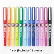 12-Color Direct Liquid Gel Pen, Colored Ink Ballpoint Pen, Drawing Graffiti Office Pen Student Colored Ballpoint Pens, Office And Study Stationery, Perfect As Gifts For Students, Birthday Presents, Or Back-To-School Essentials - Sets - View 5