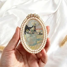 1個優雅冰箱磁鐵，復古橢圓形裝飾磁性貼紙，手工金屬水鑽，優雅日月美感圖案冰箱磁鐵，完美禮物，家居裝飾！ - 均碼 - 查看 13