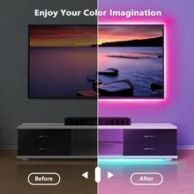 GHUSTAR RGB Decorative Ambiance Light Strip, Available In Various Lengths, Featuring Remote Or App Control And A Timer Function - Ideal For Holiday And Party Lighting And More - RGB - View 6