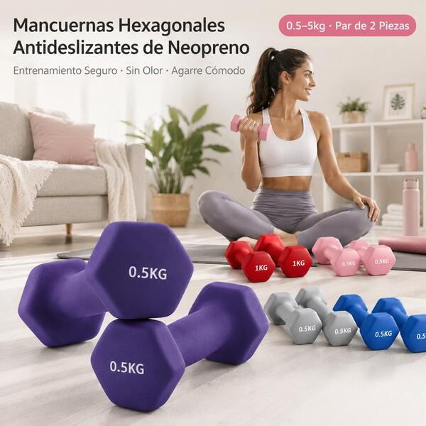 Halteres Femininos para Exercício em Casa 4 kg, 2 kg*2 Hexagonais Antiderrapantes 2 Peças, Suaves ao Toque e Sem Odor, para Yoga, Pilates, Aeróbica e Ginástica, também para Homem Musculação Força Uso Diário Halteres