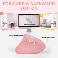 Ergonomic Vertical Wireless Mouse, Bluetooth & 2.4G Dual Mode Computer Mouse, RGB Light Type-C Rechargeable Mouse , 3 DPI Adjustable, Silent Click, 6 Buttons, Carpal Tunnel Relief,Compatible With Laptop PC Tablet Android,For Home Office Gaming - View 5
