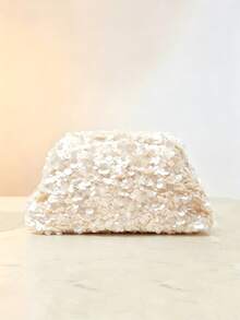 Fashion Sequins, Clouds Wrinkled Clutch Bags, Niche Exquisite Versatile, Romantic Daily Retro Suitable For Dinner Parties, Afternoon Tea And So On. - White - View 8