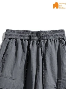NBCT Women's Outdoor Cargo Wide Leg Pants, Elastic Drawstring High Waist Multi-Pocket Design With Adjustable Cuffs, Versatile Functional Straight Leg Hiking Pants For Climbing And Camping - Dark Grey - View 5