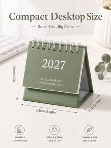 1PC Simple 2027 Desk Calendar,Macaron Color Creative Flip Cover Design For Daily Schedule Planning, A Must-Have Desktop Decoration, Essential For Study And Office Use - Single Piece - View 2