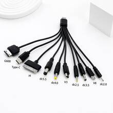10-In-1 Universal Multi-USB Charging Cable, Multi-Plug Connector Adapter With Type C, Micro USB, Mini USB And DC Interfaces (5.5/4.0/3.5/2.5/2.0), Suitable For Phones, Tablets And Home Electronic Products - Multicolor - View 4