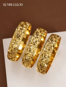 1/2/3件套手工流星雨手链，24K镀金，宽15毫米，适合女性佩戴，无包装 - 15M釘砂滿天星 - 查看 1