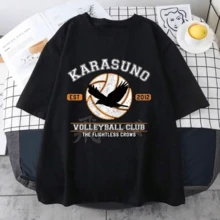 Women's T-Shirt Haikyuu 90s, Kuroo, Japanese Anime, Bokuto, Manga, Shoyo, Volleyball, Creative T-Shirt, Cartoon Graphic T-Shirts, Men's T-Shirt. - Black - View 1