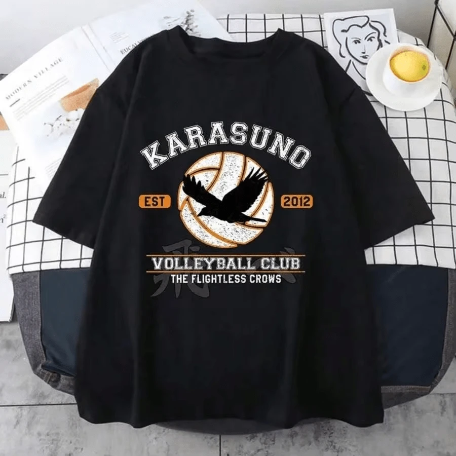 Women's T-Shirt Haikyuu 90s, Kuroo, Japanese Anime, Bokuto, Manga, Shoyo, Volleyball, Creative T-Shirt, Cartoon Graphic T-Shirts, Men's T-Shirt. - Black - View 1