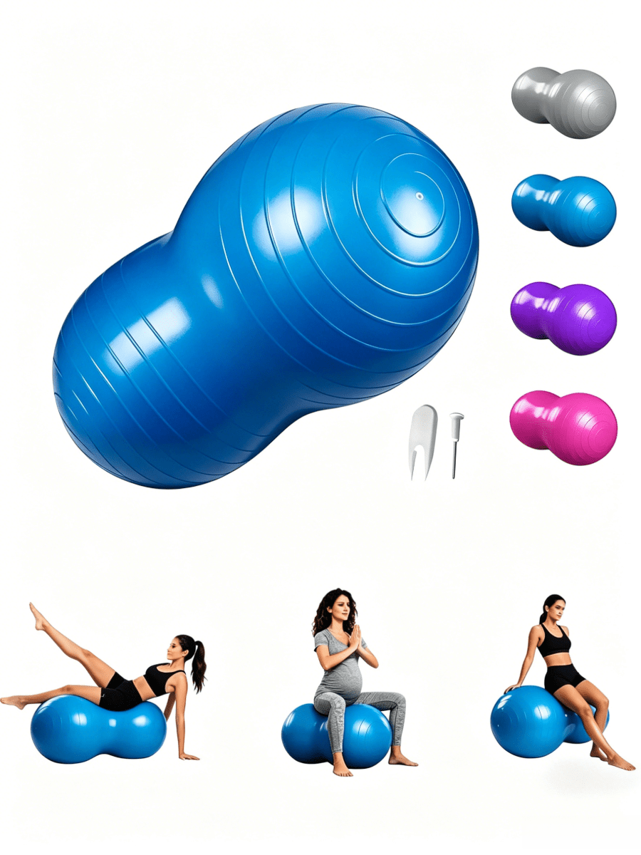 1pc Thickened Explosion-Proof Yoga Ball, Peanut Ball For Fitness, Pilates Ball, Used For Balance And Sensory Training, Fitness Equipment, Without An Air Pump