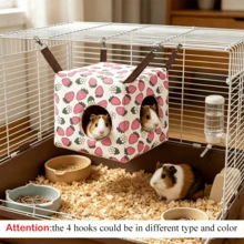 Small Animal Hideaway& Hammock, Cozy House For Small Pets,Washable Pet Cave& Hideout Corner, Hanging Hammock Hideout Bed, Cage Accessories For Guinea, Hamster, Rat, Glider, Squirrel, Ferret, Kitten, Squirrel, Chinchilla - A - View 17