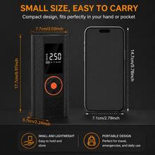 150PSI Portable Air Compressor, Tire Inflator, Car Jump Starter, With Tire Pressure Gauge And LED Display - 3x Fast One-Touch Smart Wireless Tire Inflator, USB Powered, Rechargeable Battery - Black - View 5