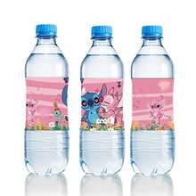 Hasbro 粉色史迪奇主題水壺貼紙，卡通生日派對裝飾，可重複使用黏貼貼紙 - 彩色 - 查看 7