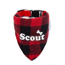 1Pc Custom Dog Pet Plaid Bandana, Personalization Name ID, Paw Print, Bone, And Heart Logo To Choose, Triangular Bib Dog Cat Scarf Wonderful Customized Pet Neckerchief Scarf Dog Saliva Towel - Multicolor - View 18