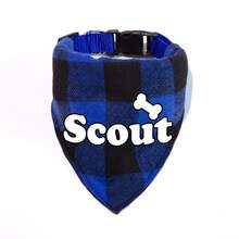 1Pc Custom Dog Pet Plaid Bandana, Personalization Name ID, Paw Print, Bone, And Heart Logo To Choose, Triangular Bib Dog Cat Scarf Wonderful Customized Pet Neckerchief Scarf Dog Saliva Towel - Multicolor - View 13
