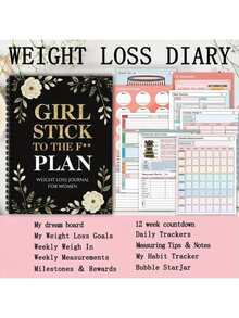 DANPERJI A5 Weight Loss Diary, Weight Loss Plan, Daily Activity Tracker, Suitable For Home Use And Diet Management, Unisex Fitness Tool, Motivational Exercise Journal, Durable Spiral Binding School Supplies - A - View 1
