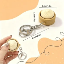 Creative Dumpling Shaped Press Keychain Toy, Button Click Stress Relief Toy, Fashion Squeeze Toy, Portable Crisp Sound, Suitable For Home, Office, Travel, Adult Gift - Multicolor - View 3