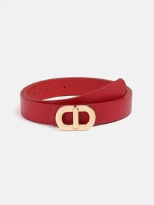 1pc/4pcs Solid Color Casual PU(Polyurethane) Women's Decorative Belt Suitable For Daily Use With Double D-Ring Buckle - A - View 15
