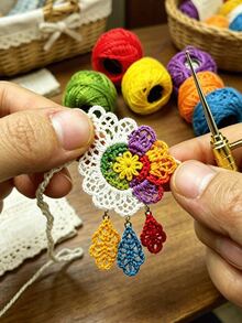 8pcs/12pcs Random Solid Color Lace Yarn Set, High Saturation Bright Color Embroidery Crochet Yarn, Suitable For Embroidery And Micro-Crochet Enthusiasts, Ideal For Handmade Beginner Creations, Also Can Be Used As Creative Handmade Gift - Lace Thread - View 1