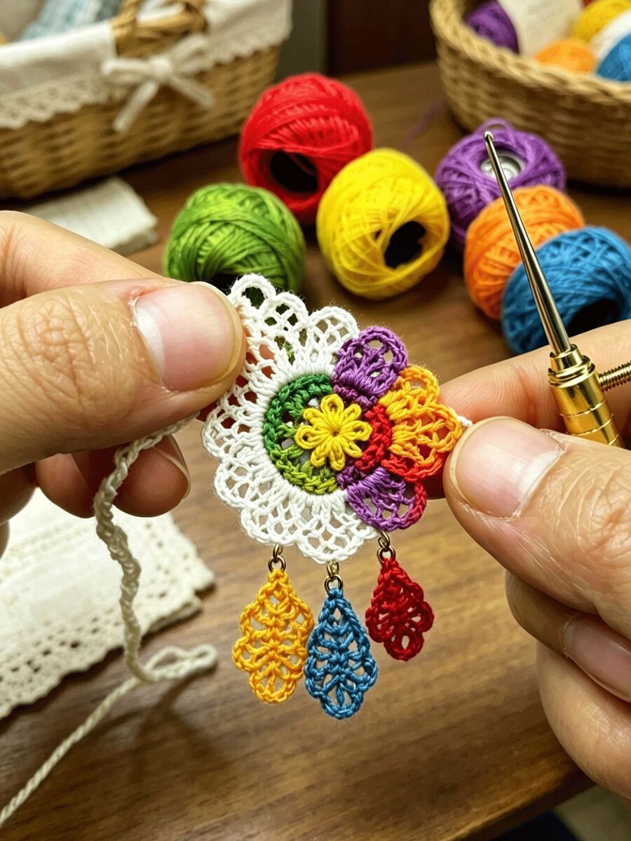 8pcs/12pcs Random Solid Color Lace Yarn Set, High Saturation Bright Color Embroidery Crochet Yarn, Suitable For Embroidery And Micro-Crochet Enthusiasts, Ideal For Handmade Beginner Creations, Also Can Be Used As Creative Handmade Gift - Lace Thread - View 1