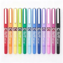 12-Color Direct Liquid Gel Pen, Colored Ink Ballpoint Pen, Drawing Graffiti Office Pen Student Colored Ballpoint Pens, Office And Study Stationery, Perfect As Gifts For Students, Birthday Presents, Or Back-To-School Essentials - Sets - View 1