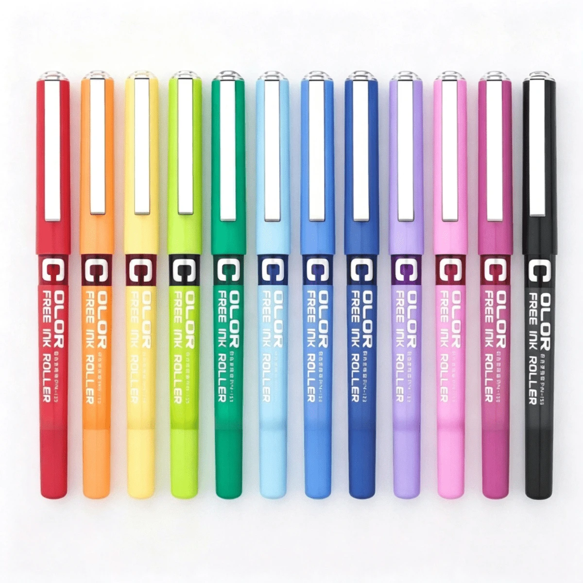 12-Color Direct Liquid Gel Pen, Colored Ink Ballpoint Pen, Drawing Graffiti Office Pen Student Colored Ballpoint Pens, Office And Study Stationery, Perfect As Gifts For Students, Birthday Presents, Or Back-To-School Essentials - Sets - View 1