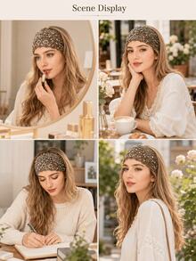 Handgefertigtes Haarband mit Cut Out Pflaumenblüten-Design, Vintage-Braun-Finish, atmungsaktives Spitzen-Haaraccessoire, geeignet für modische Frauen, perfekt für Date-Night und Event-Styling, eleganter Boho-Stil - A - Übersicht 6