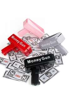 1pc Super Money Gun Toy, Fake Cash Prop Launcher, Handheld Cash Dispenser Simulator, Suitable For Parties, Halloween Decor, Weddings, Birthdays And Holiday Celebrations - Multicolor - View 3