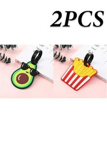 5/4/3/2/1pc Luggage Tags, Cute Airplane Travel Identity Tags With Soft Silicone Strap, Creative Cartoon PVC Material, Waterproof And Durable, Suitable For Women, Fun Personalized Name Tags For Backpacks, Handbags, Suitcases, Passports, Ideal Gift For Travel Enthusiasts, Vibrant Colors And Cute Design - Multicolor - View 15