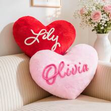 MerexSync Personalized Heart-Shaped Pillow With Customized Name Design, Pajama Party Cushion For Room Decor, Teacher Birthday Gift - Multicolor - View 7