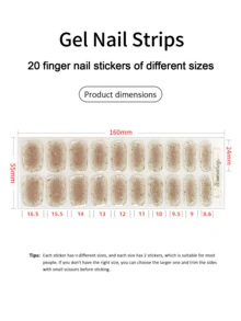 Cross-Border New Semi-Cured Gel Summer Toenail Stickers, Glitter Shiny Design, In Stock Wholesale, Waterproof Long-Lasting - 彩色 - 查看 3