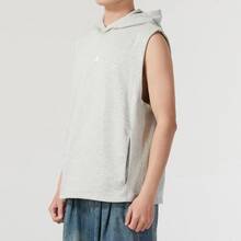 Nike Jordan Dri-FIT Sport 純色透氣速乾針織連帽無袖T卹背心 男款 麻灰 - 麻灰 - 查看 3