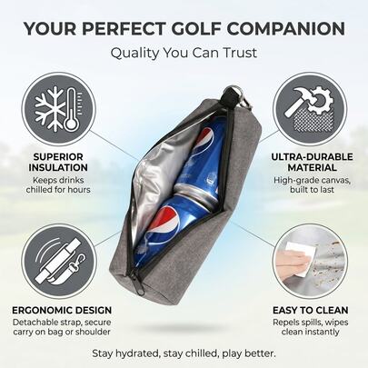1pc & Popular New Cylindrical Golf Insulated Bag, Ice Cooler Bag, Insulated Tote Bag, Portable Cold Drink Cooler Bag, Tube Bag, Essential For Outdoor Enthusiasts, Suitable For Camping, Travel, Cycling, Party - Non-Food Contact, Ideal Holiday Gift, Thickened Large Capacity Outdoor Insulated Bag, Foldable Cold Storage Car Cooler Box, Outdoor Travel Shopping Bag, Not For Food Contact