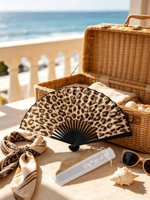 Portable Bamboo Folding Hand Fan, Fabric Decorated Craft Fan, Lightweight Vintage Summer Cooling Hand Fan Home Decor Gift, Suitable For Weddings, Parties, Travel, Camping And Picnics