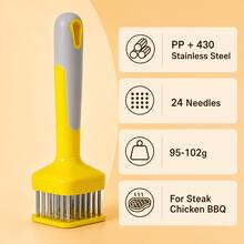 5-Pack Stainless Steel Meat Tenderizer, 24-Needle Spring-Loaded Handheld Kitchen Tool For Steak, Chicken, Pork, BBQ And Marinating, Random Color - Random Color - View 6